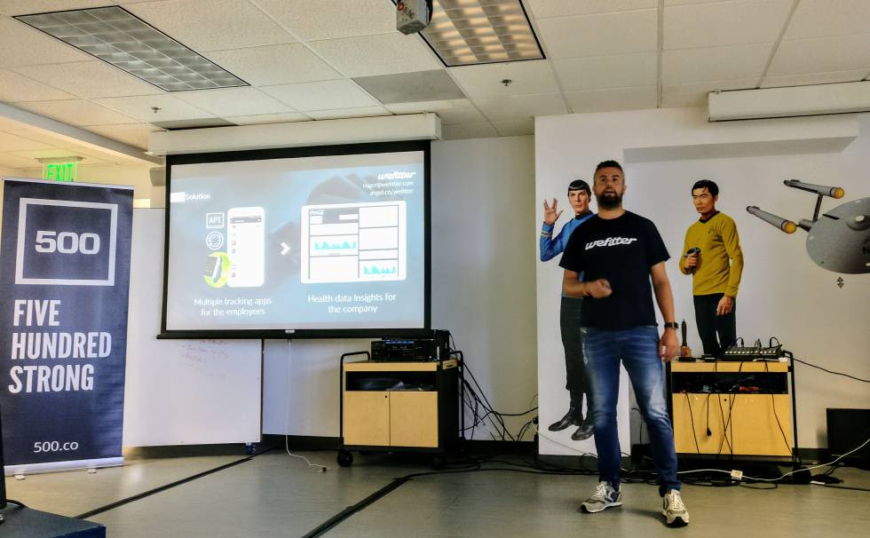 Roger del Sol durante el ensayo general del Demoday.