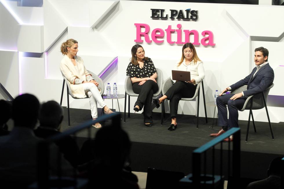 Sofía Benjumea, directora de Campus Madrid; Blanca Drake, directora de estrategia y operaciones de Telefónica Open Future; Virginia Lavín, directora de la Revista Retina; y Fran Romero, responsable de innovación abierta en Amadeus.