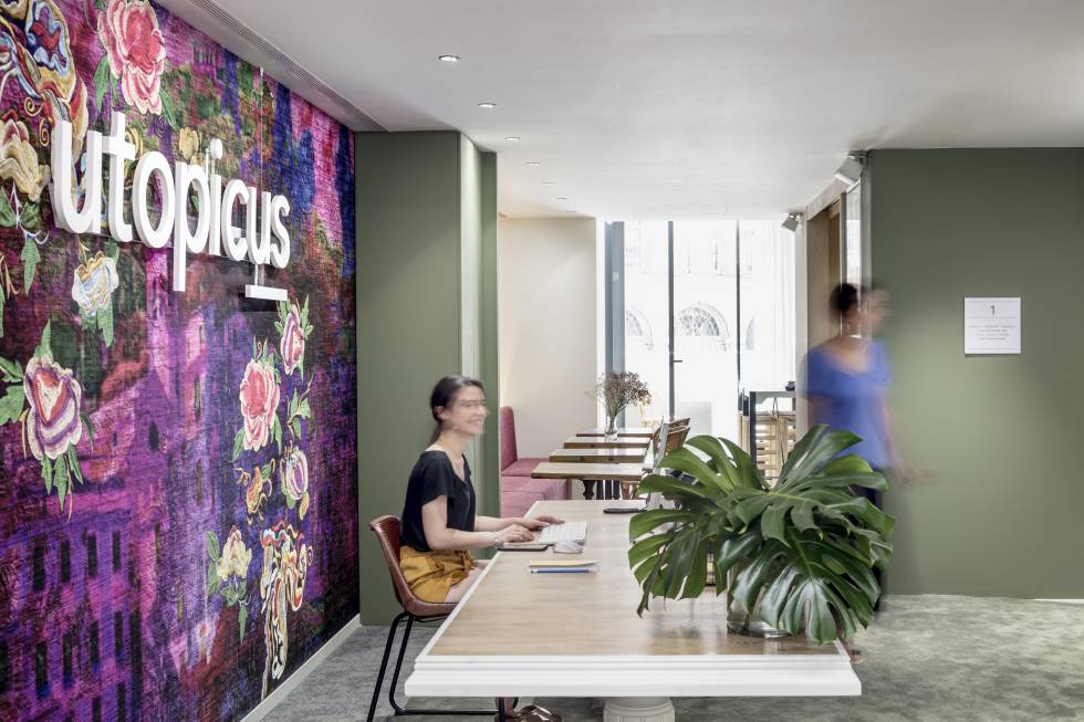 Utopicus escogió para el diseño de su primer coworking barcelonés a Turull Sorensen, un estudio de arquitectura que nunca había hecho oficinas: “Nos interesa contaminarnos de otros campos, como el retail o la restauración”.