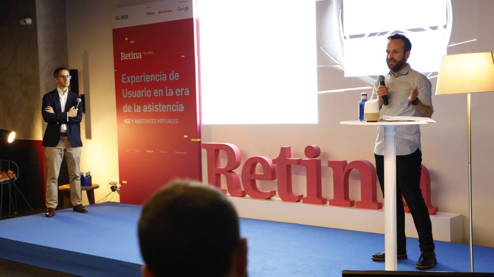 Pablo Pérez, responsable de Investigación de audiencias en Google España (izquierda) y Jamie Allsop, Partner y Managing Director de Sparkler (derecha), durante el apartado