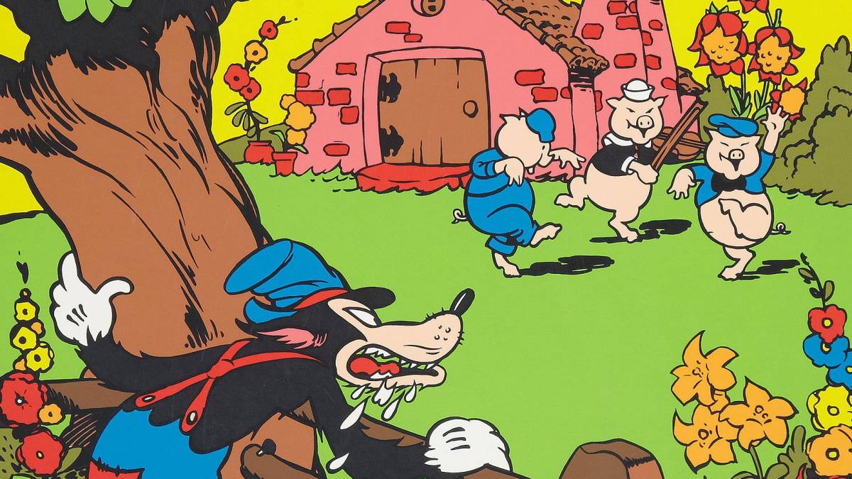 Carátula de la versión de Disney de la fábula de 'Los tres cerditos'