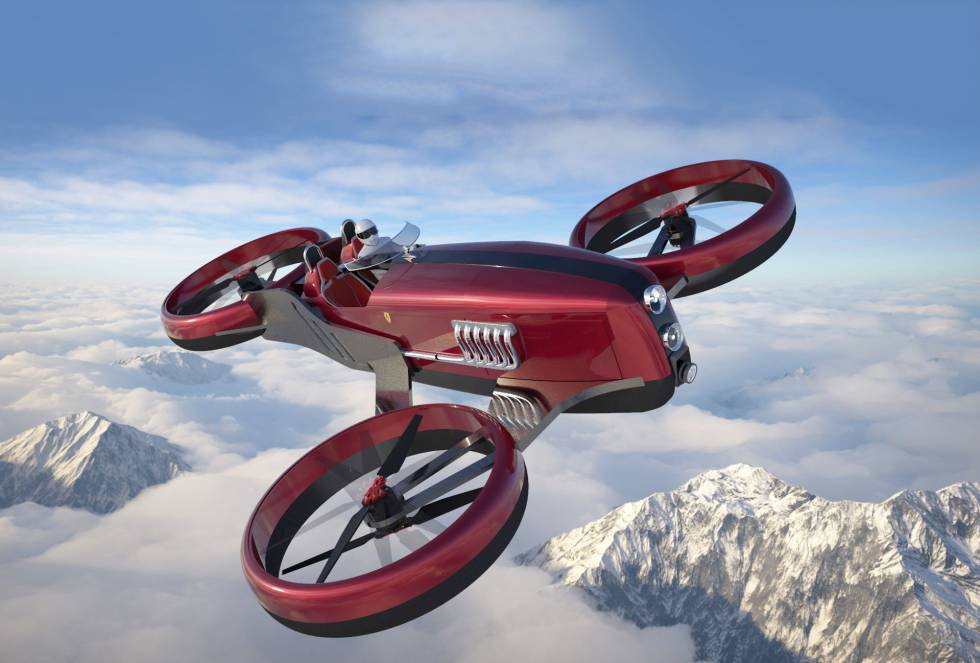 Con un desarrollo de años y un avance lento pero seguro, la movilidad aérea no deja de registrar proyectos. Desde los pioneros Volocopter, Vahana, AeroMobil, Lilium Jet o PAL-V Liberty (a la venta desde 2018 por 500.000 euros) hasta las propuestas más cercanas a la ensoñación o al capricho, como el Ferrari FD One, un biplaza inspirado en los fórmula 1 de los años cincuenta capaz de volar a 500 kmh y con una autonomía de tres horas.