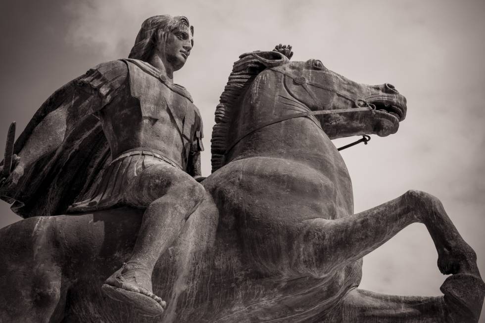 Estatua de Alejandro Magno en Tesalónica, Grecia.