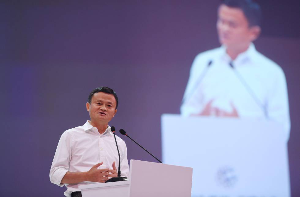 El fundador de Alibaba, Jack Ma, durante una conferencia.