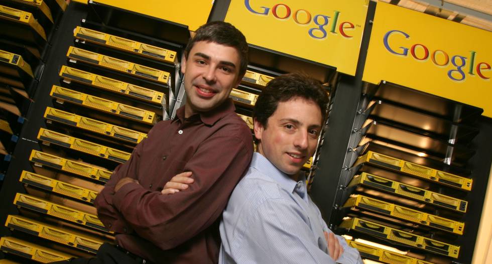 Larry Page (izquierda), y Sergey Brin, cofundadores de Google, en 1998.